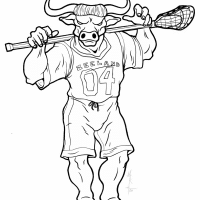 minotaur lacrosse player inks black and white