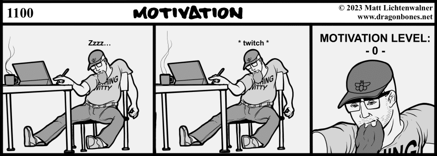 1100 webcomic - Patch struggles with low motivation.
