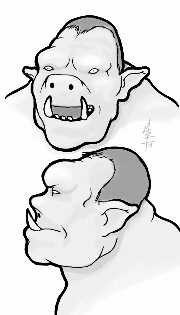 Orc Concept Sketches - Orc Heads