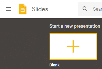 Start a new presentation in Google Slides.